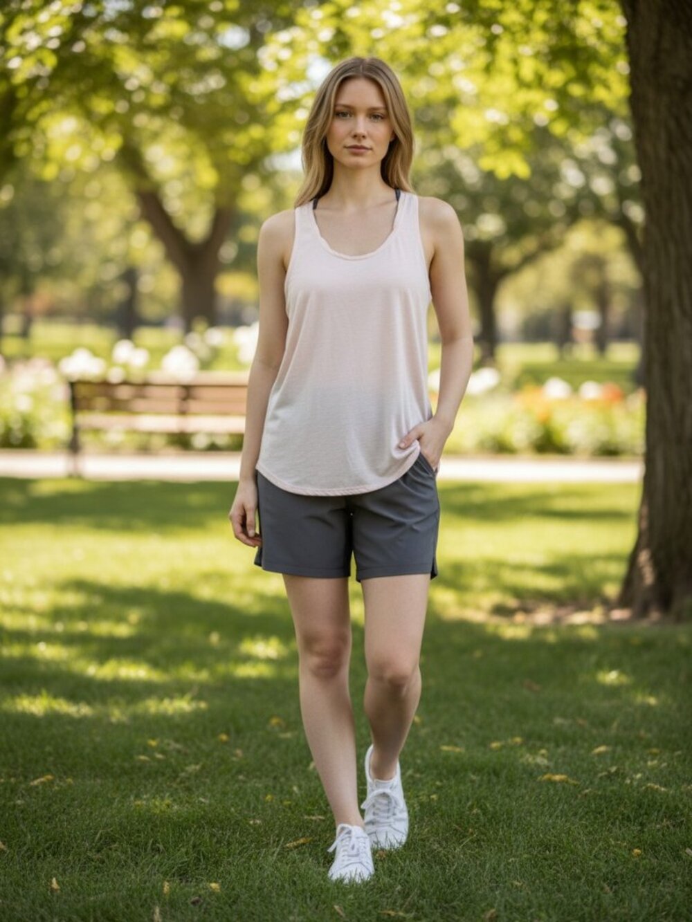 Nike Dri-Fit Blush Pink Racerback Open Back Tank Top